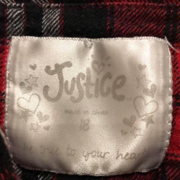 🌻3/$20 Girls Justice plaid button down with some bling size 18 - Picture 6 of 6